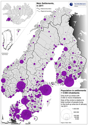 Map Population In Nordic Region Nordic Labour Journal